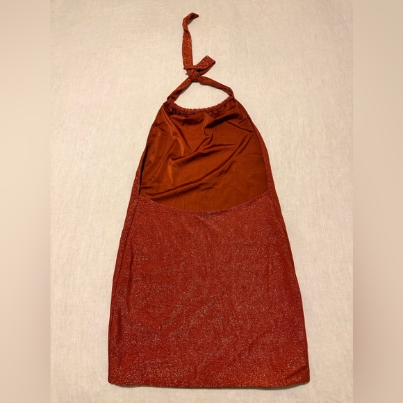 Neena Swim Backless Mini Dress - Rust Orange - Picture 3 of 6